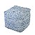 PUFF EM TECIDO AZUL E BRANCO 45CM X 45CM X 45CM - Imagem 1
