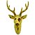 ESCULTURA PAREDE CERAMICA DEER'S HEAD DOURADO 29 X 22 X 44 C - Imagem 1