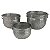 CJ. DE CACHEPOTS - 3 PCS EM ALUMINIO PRATEADO G 25,4CM | M - Imagem 1