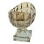 CENTRO DE MESA AQUAMARINE CANOA COM PE EM CRISTAL ECOLOGICO L27XP15XA23CM COR AMBAR - Imagem 1