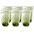 JOGO DE 6 COPOS WOODSTOCK EM VIDRO 355ML A13CM COR VERDE - Imagem 1