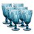 JOGO DE 6 TACAS BRETAGNE EM VIDRO 330ML A17CM COR AZUL - Imagem 1