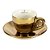 JOGO DE 12 PECAS PARA CAFE CHROMINNO EM NEW BONE CHINA 80ML COR OURO E BRANCO - Imagem 1