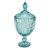 POTICHE VERSAILLES COM PE EM CRISTAL ECOLOGICO D15XA32CM COR AZUL TURQUESA - Imagem 1