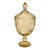 POTICHE VERSAILLES COM PE EM CRISTAL D15XA32CM COR AMBAR - Imagem 1
