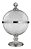 POTICHE DIAMOND DE VIDRO E METAL NIQUELADO 33CM - Imagem 1