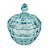 POTICHE AQUAMARINE EM CRISTAL D11,5XA14CM AZUL TURQUESA - Imagem 1