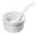 JOGO 3 RAMEQUINS C/ COLHER PORCELANA 9CM BRANCO - Imagem 1