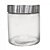 PORTA MANTIMENTO REDONDO EM VIDRO LISO COM TAMPA DE METAL COR PRATA 880ML D11XA12CM - Imagem 1