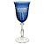 TACA PARA AGUA ANGELA LAPIDADA EM CRISTAL ECOLOGICO 350ML A22CM COR AZUL - Imagem 1