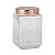 PORTA MANTIMENTO VIDRO TAMPA METAL COBRE 1,6L 11X11X18CM - Imagem 1