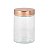 PORTA MANTIMENTO EM VIDRO LISO TAMPA METAL 1,3L 11X17CM - Imagem 1