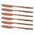 JG 6 ESPATULAS STEEL WOOD ACO INOX CABO BAMBU COBRE CX PRETA - Imagem 1