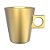 JG 4 XICARAS PLAIN COFFEE TIME EM VIDRO 80ML COR DOURADA - Imagem 1
