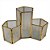 PORTA OBJETOS EM METAL E VIDRO COM DETALHE DOURADO - Imagem 1