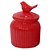 POTE CERAMICA BIRD LID VERMELHO GRANDE 14X14X21 CM - Imagem 1