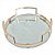 BANDEJA DE VIDRO E METAL DOURADO 38,5CM X 38,5CM X 9,5CM - Imagem 1