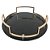 BANDEJA DE VIDRO PRETO E METAL DOURADO 38,5CM X 38,5CM X 9,5 - Imagem 1