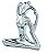 KIT ESCULTURA YOGA PRATA EM PORCELANA - 3 PCS - Imagem 1