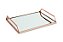 KIT BANDEJA ROSE GOLD EM METAL COM ESPELHO - 2 PCS - Imagem 1
