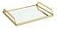 KIT BANDEJA DOURADA EM METAL COM ESPELHO - 2 PCS - Imagem 1