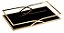 KIT BANDEJA DOUR EM METAL COM ESPELHO PRE - 3 PCS - Imagem 3
