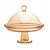 PRATO CRISTAL C/PÉ E TAMPA PEARL ÂMBAR 20x18cm - Imagem 1