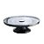 PRATO P/BOLO CRISTAL CINZA C/PÉ AÇO LYS BLACK 32cm - Imagem 3