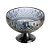 CENTRO DE MESA CRISTAL CINZA C/PÉ AÇO LYS BLACK 25cm - Imagem 2
