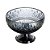 CENTRO DE MESA CRISTAL CINZA C/PÉ AÇO LYS BLACK 25cm - Imagem 1