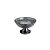 CENTRO DE MESA CRISTAL CINZA C/PÉ AÇO LYS BLACK 30cm - Imagem 2