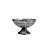 CENTRO DE MESA CRISTAL CINZA C/PÉ AÇO LYS BLACK 30cm - Imagem 3