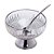 CJ 4 BOWLS VIDRO CINZA C/4 COLHERES P/SOBREMESA QUEEN BLACK - Imagem 1