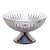 CENTRO DE MESA CRISTAL CINZA C/PÉ AÇO QUEEN BLACK 30cm - Imagem 1