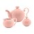 CJ 3PC PORCELANA P/CHÁ BUTTERFLY ROSA - Imagem 1