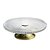 PRATO P/BOLO CRISTAL C/PÉ AÇO QUEEN DOURADO 32cm - Imagem 2