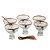 CJ 6 BOWLS VIDRO C/6 COLHERES P/SOBREMESA VERA ROSE - Imagem 1