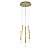 PENDENTE PÉTRA DOURADO E TRANSP (D)40CM (A)44CM  6X3W 3000K 900LM - Imagem 1
