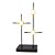 ABAJUR LINK DOURADO PRETO E BRANCO (C)27CM (L)12CM (A)43CM  3X6W 3000K 900LM - Imagem 1