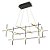 PENDENTE LINK DOURADO PRETO E BRANCO (C)80CM (L)56CM (A)36CM  12X4W 3000K 2400LM - Imagem 1