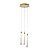 PENDENTE GOCCIA DOURADO E TRANSP (D)30CM (A)41CM  3X3W 3000K 480LM - Imagem 1
