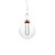 PENDENTE GHIANDA ROSE GOLD E TRANSP (D)30CM (A)46.5CM  1X3W 3000K 300LM - Imagem 1