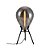 BASE PARA ABAJUR CAJU PRETO E CROMADO (D)30CM (A)58CM  1XE27 40W - Imagem 1