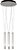PENDENTE ÁGUA NICKEL TRANSP E BRANCO (D)40CM (A)38.5CM  3X7W 3000K 975LM - Imagem 1