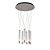 PENDENTE ÁGUA NICKEL TRANSP E BRANCO (D)60CM (A)38.5CM  6X7W 3000K 2040LM - Imagem 1
