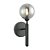 ARANDELA ABAPORU PRETO E FUME (C)16CM (L)12CM (A)32CM  1XG9 25W - Imagem 1