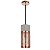 PENDENTE TELINHA D 12CM X 28CM  1XE27 127V / 220V CINZA E COBRE - Imagem 1