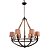 LUSTRE ANCHOR D 76Xm X 80CM  6XE14 127V / 220V BEGE E MARROM - Imagem 1