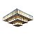 PLAFON CARRE 67CM X 67CM X 33CM  13XE14 127V / 220V CROMADO E AMBAR - Imagem 1