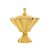 POTICHE DECORATIVO CRISTAL PÉ E TAMPA DOURADO 22x24cm - Imagem 3